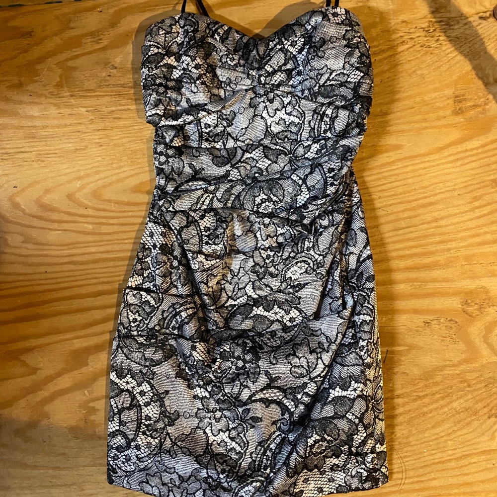 Black and white mini dress